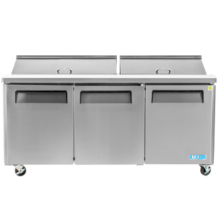 Turbo Air Mst 72 72 M3 Series Refrigerated Salad Sandwich Prep Table With Three Doors